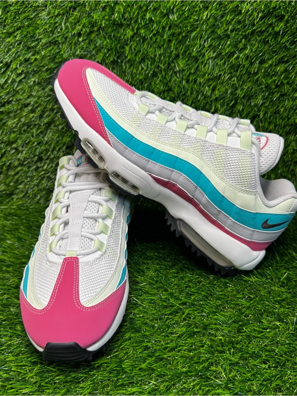 Size 11 - Mens Nike Air Max 95 G Peony Volt Tint Dusty Cactus Golf - HV4696-600